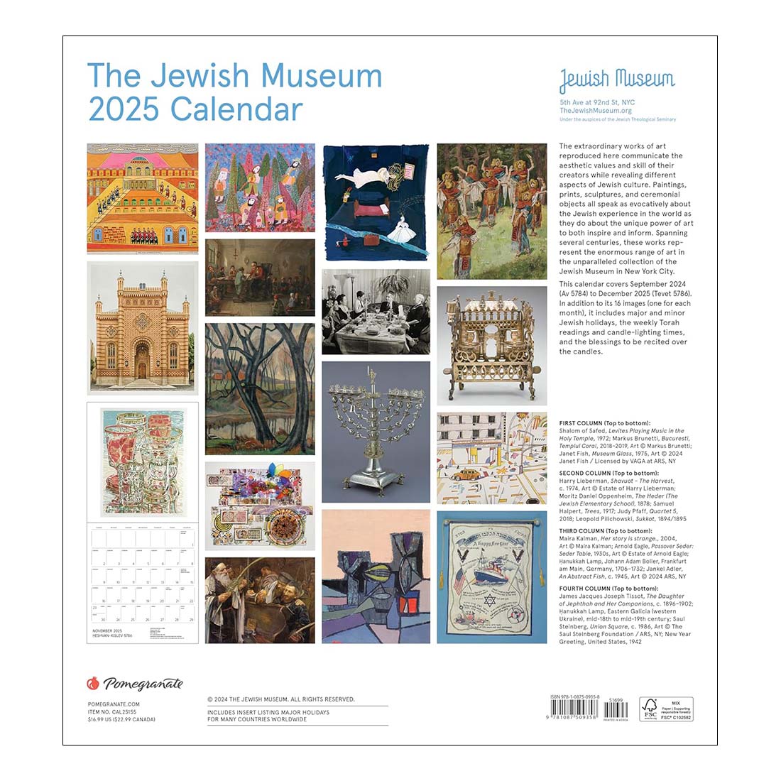 The Jewish Museum 2025 Wall Calendar