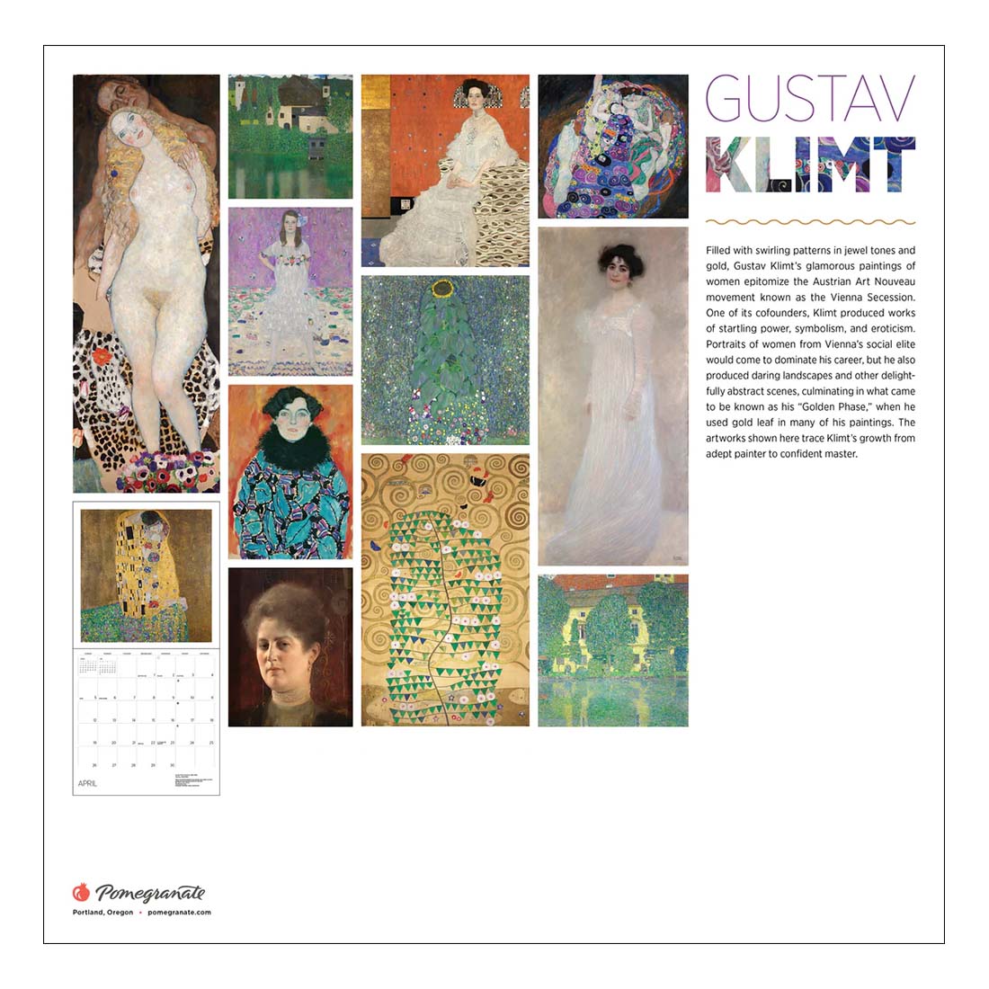 Gustav Klimt 2026 Wall Calendar