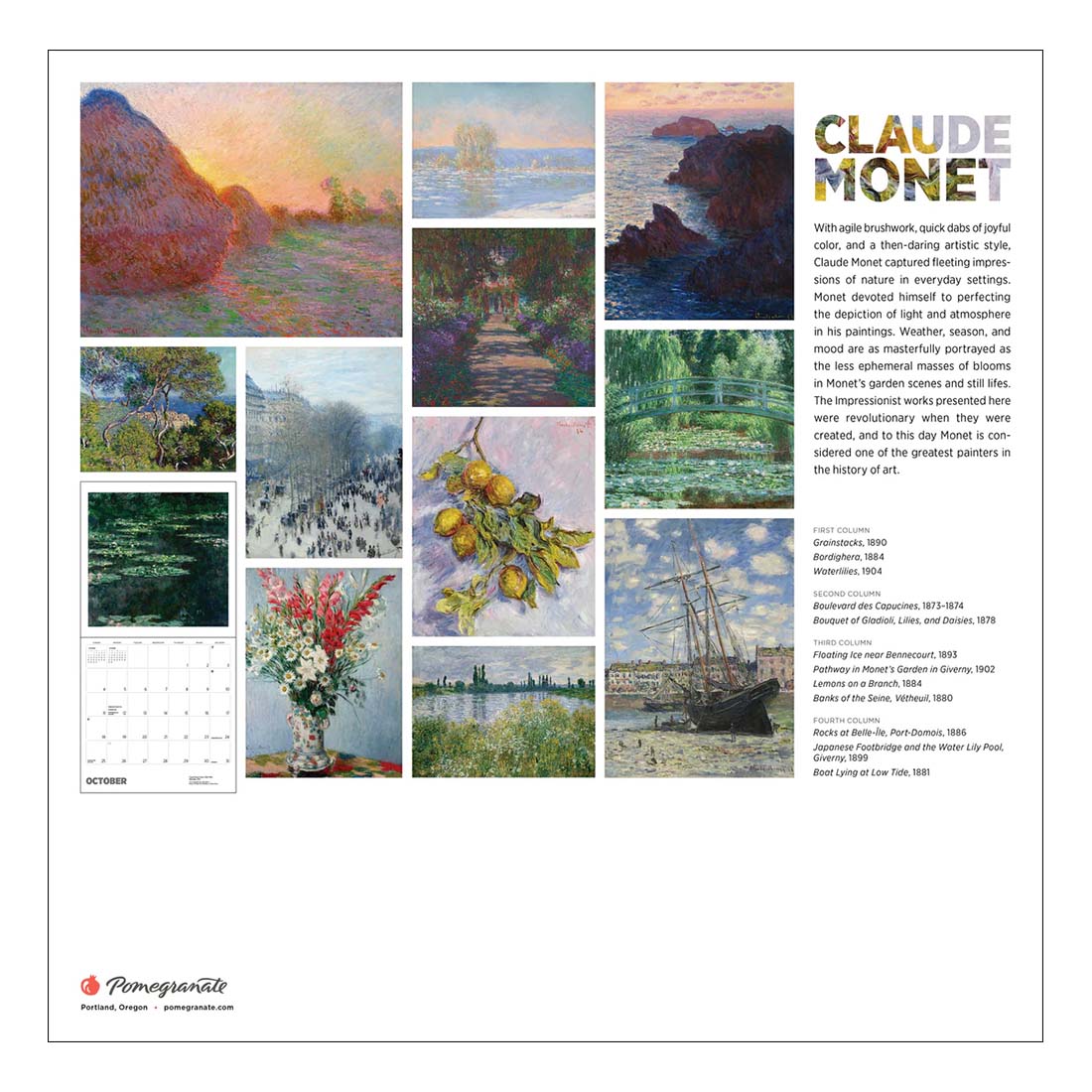 Claude Monet 2026 Wall Calendar