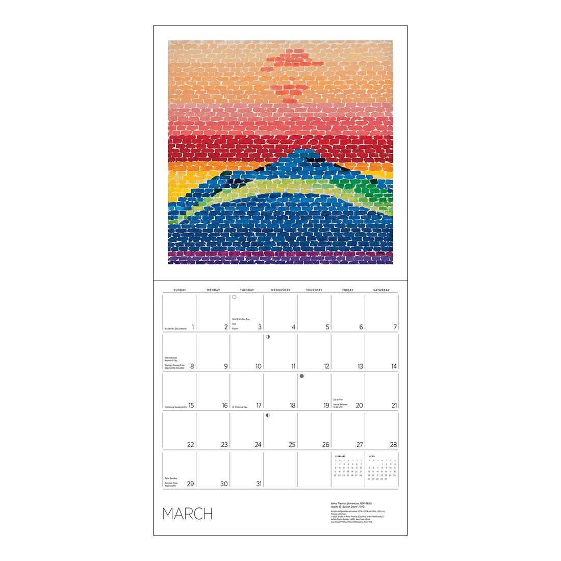 Alma Thomas 2026 Wall Calendar