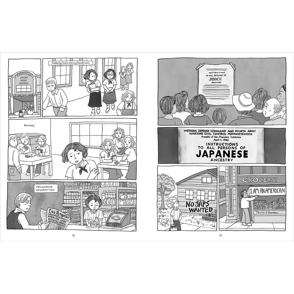 Illustrated cover of the book 'Ruth Asawa: An Artist Takes Shape' featuring an image of a young girl engaging with art, surrounded by stylized versions of her wire sculptures.