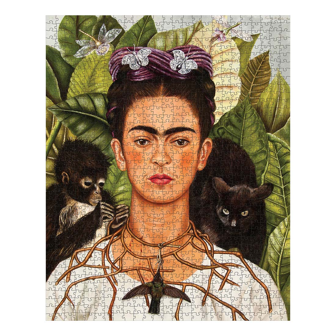 Frida Kahlo: Self-Portrait with Thorn Necklace and Hummingbird 1000-Piece Jigsaw Puzzle