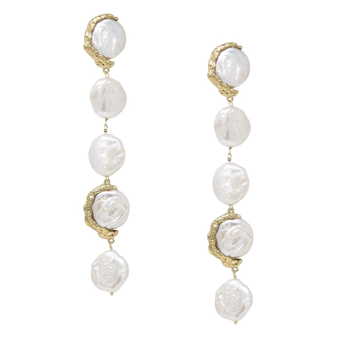 Ad Astra Gold-plated Pearl Statement Earrings