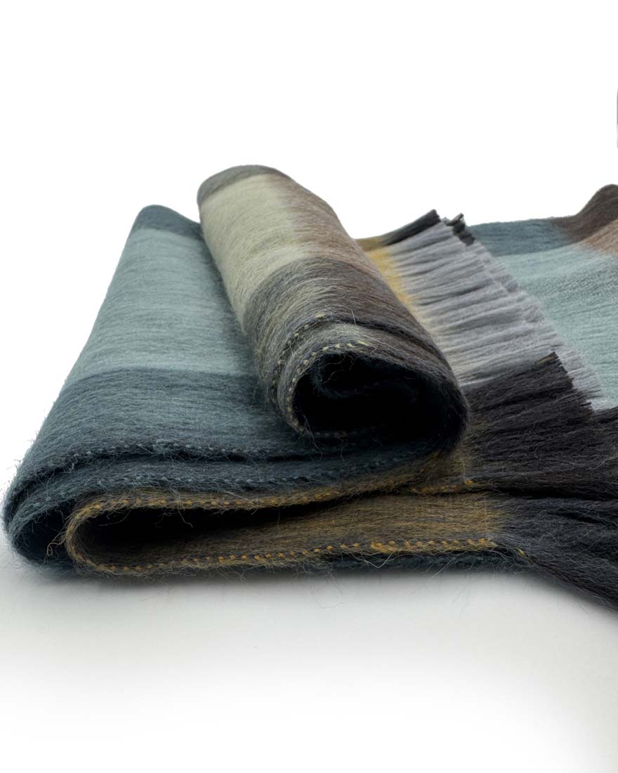 Golden Coast Plaid Alpaca Scarf