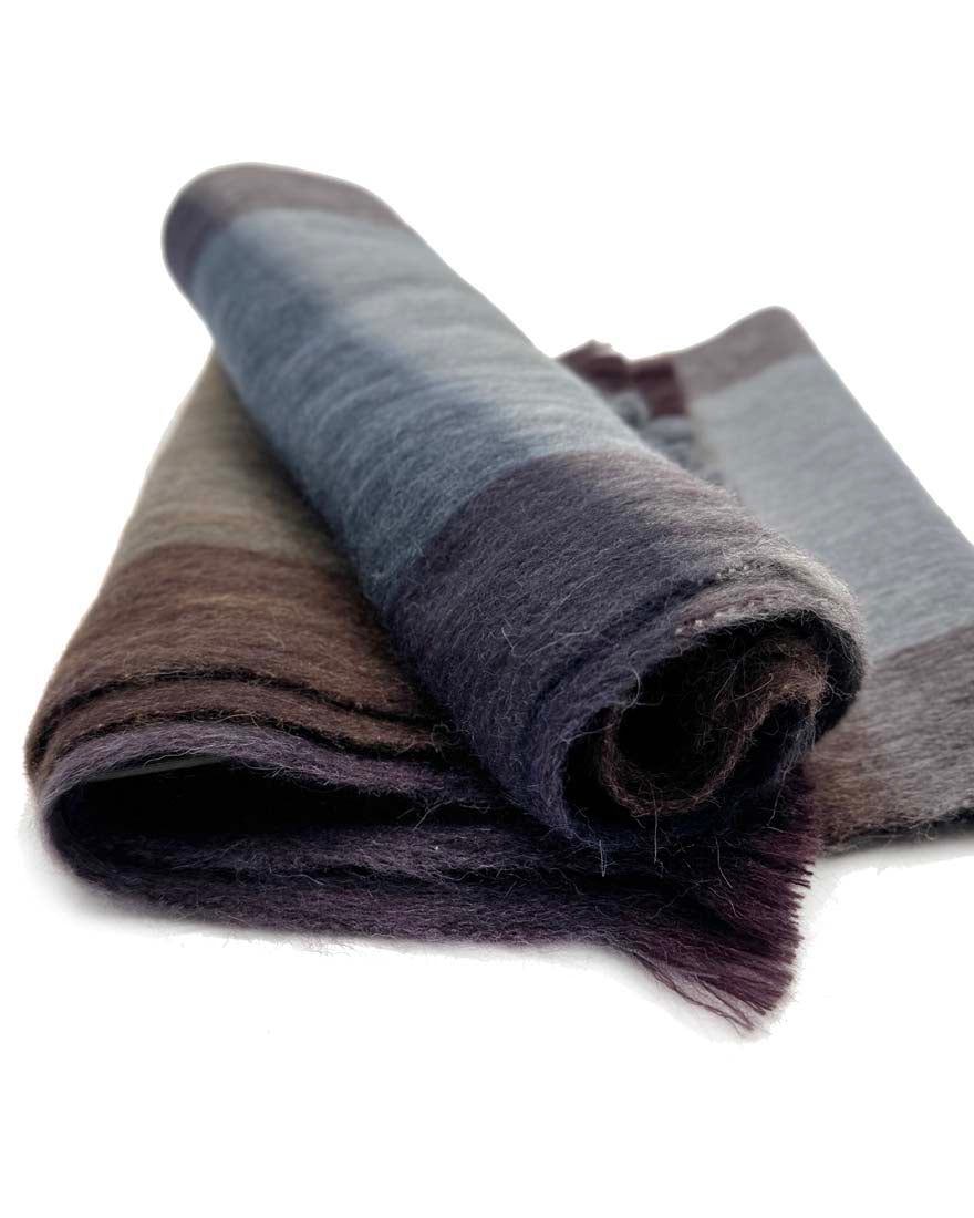 Mocha Plaid Alpaca Scarf