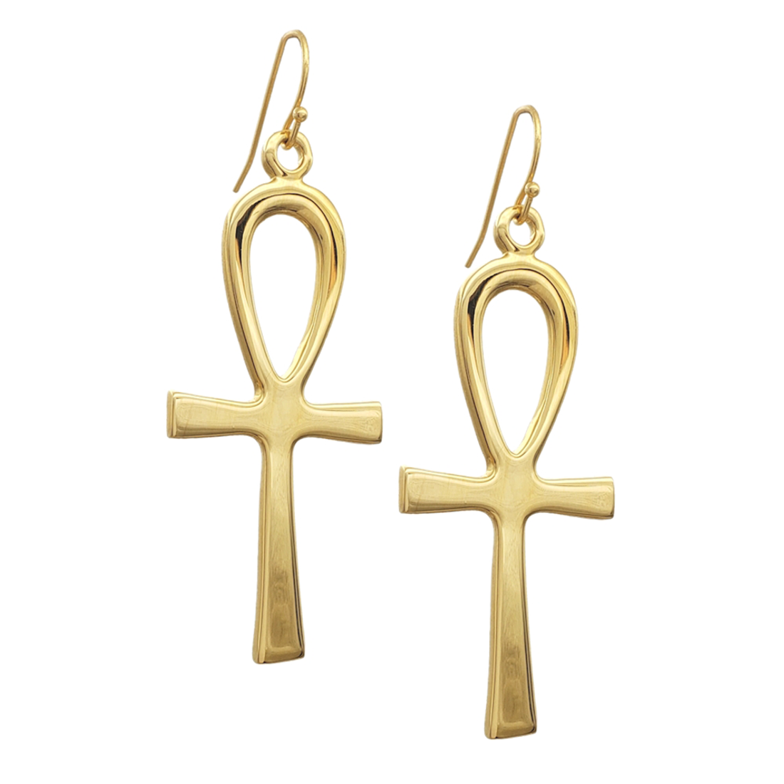 Ankh Gold Earrings