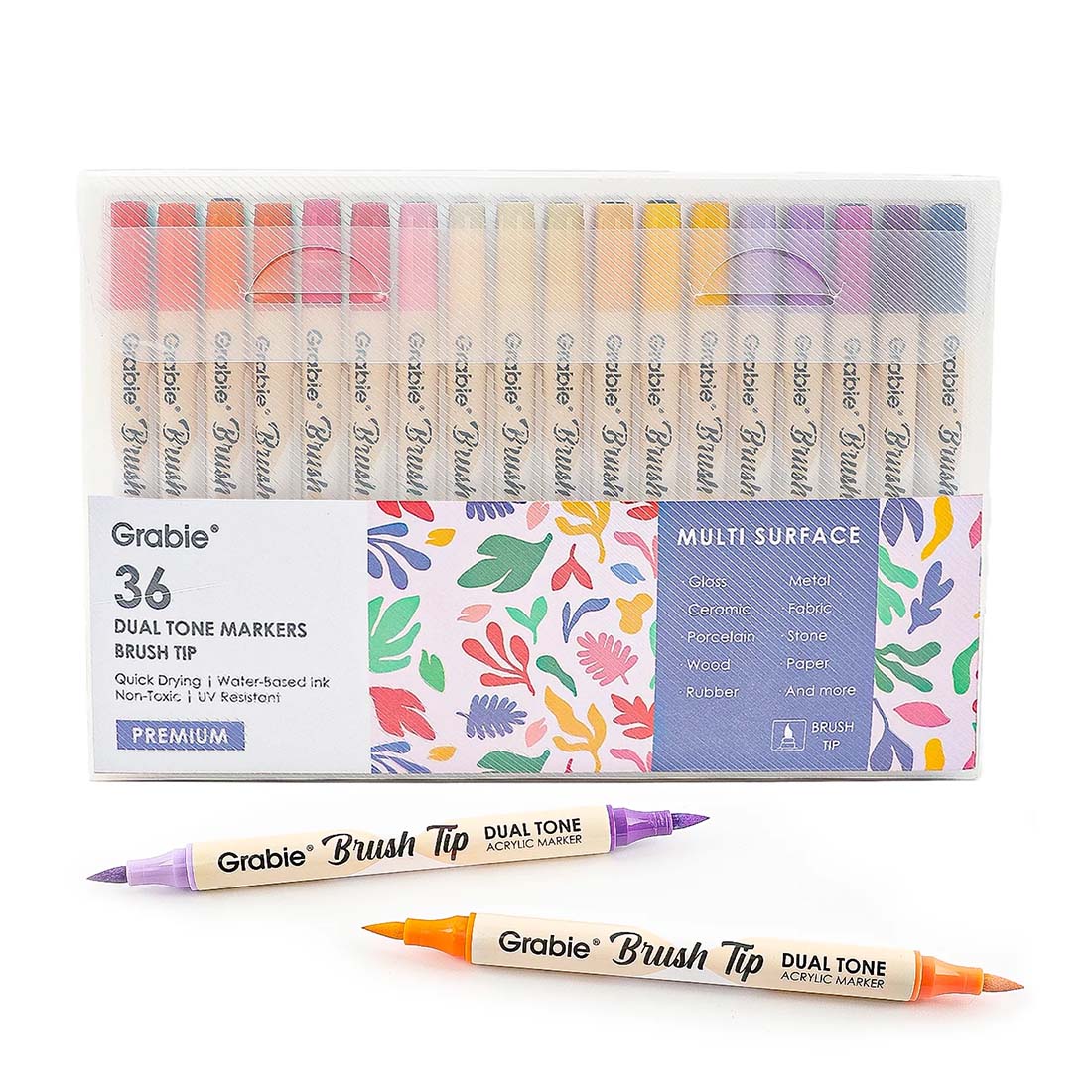 Dual Tone Brush Tip Acrylic Paint Marker Set