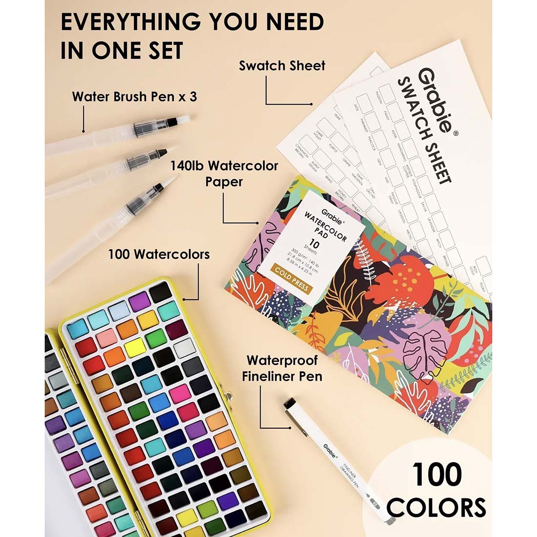 All-In-One Premium Watercolor Set of 100