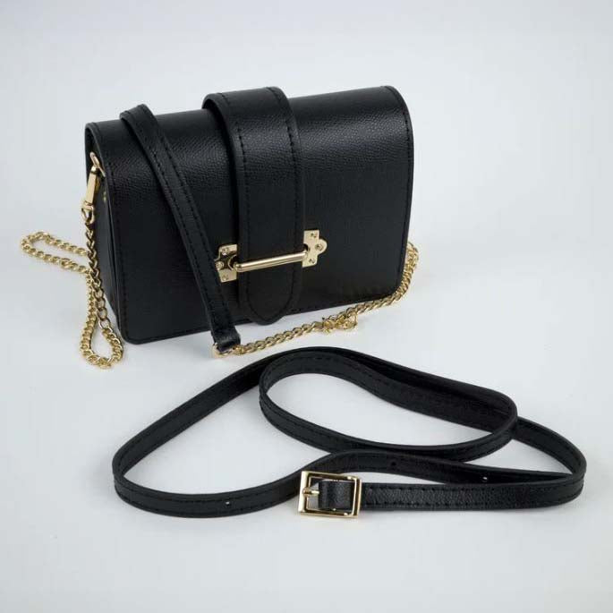 Black Bari Italian Leather Bag
