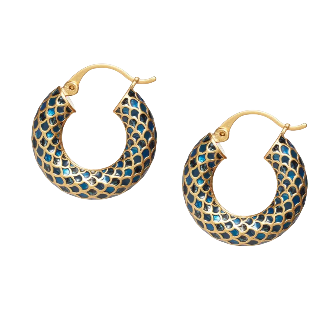 Egyptian Feather Hoop Earrings