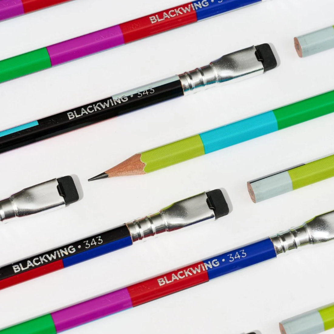 Blackwing 343 graphite pencils with colorful barrels