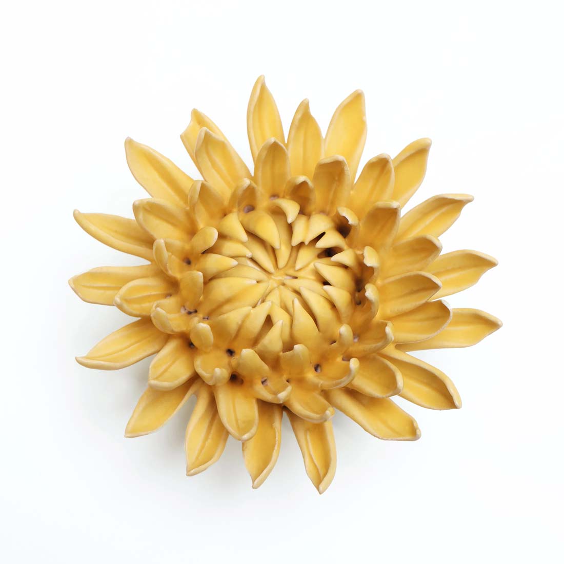 Yellow Mum Ceramic Flower