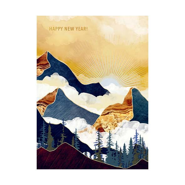 Misty Peaks New Years Holiday Boxed Cards