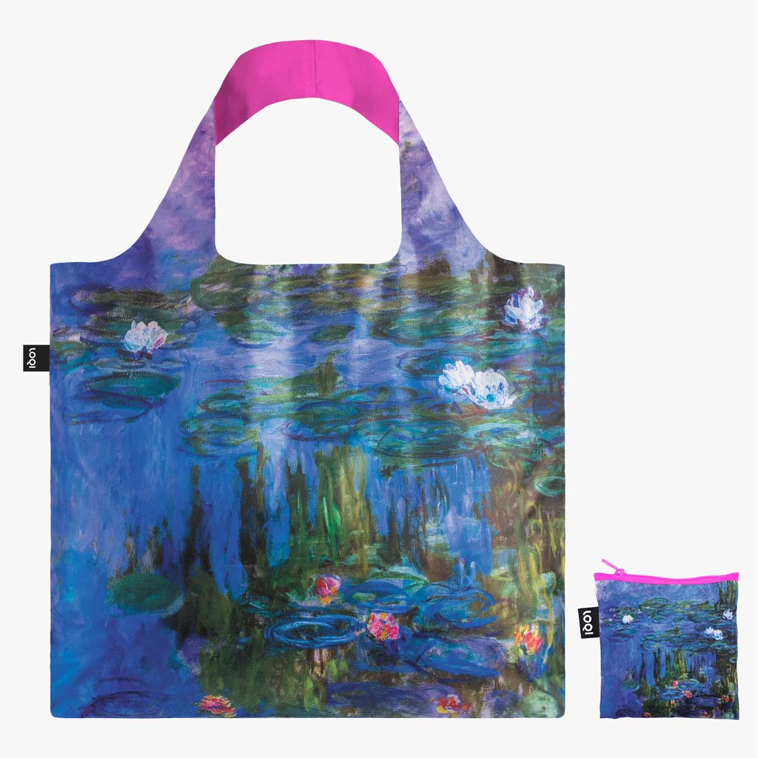 Monet Water Lillies Neon Pink Recycled Bag