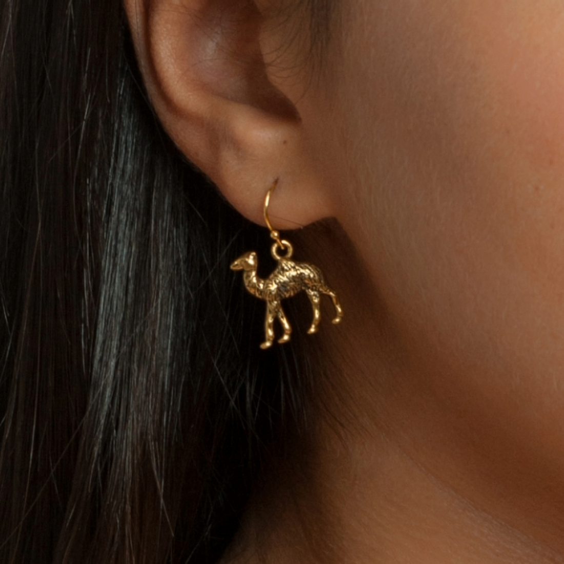 Egyptian Camel Antique Gold Earring