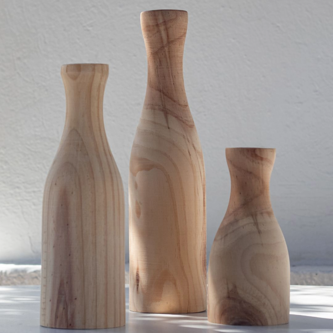 Small Pine Wood Candle Holder