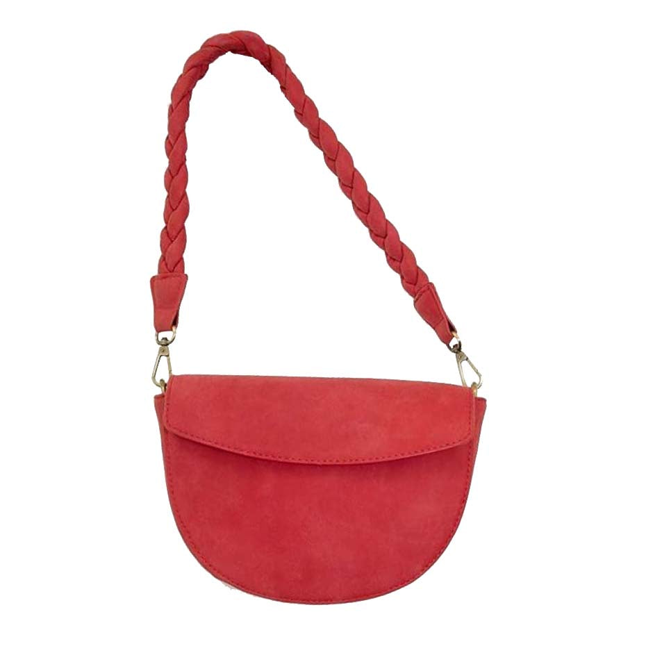 Red Luna Crescent Crossbody Handbag