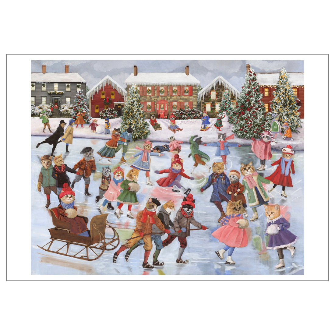 Carol Lew: Cats on Ice Holiday Cards