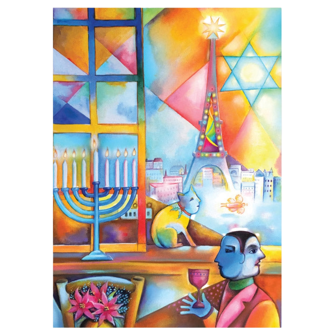 Chagall Menorah Hanukkah Boxed Cards