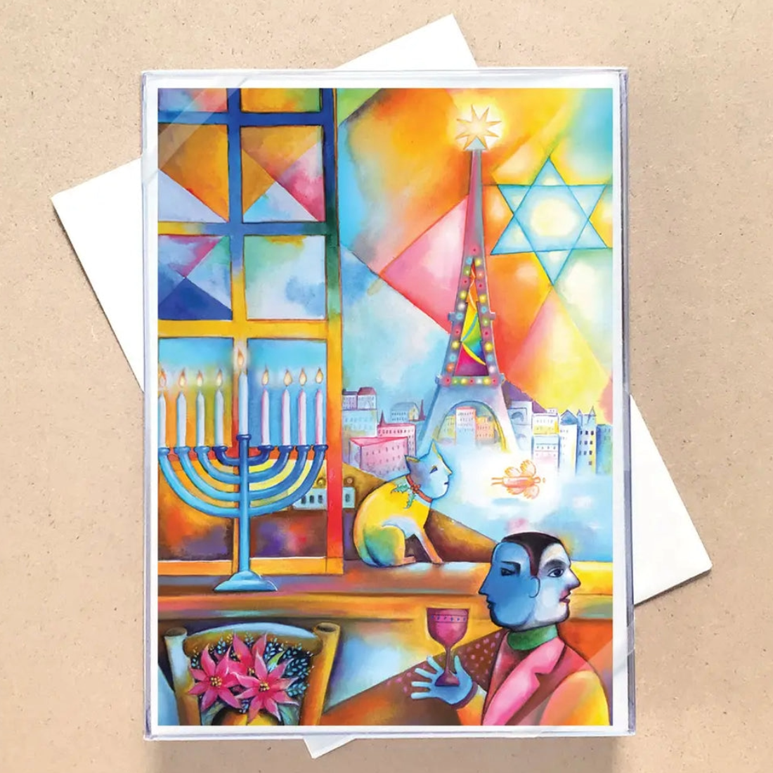 Chagall Menorah Hanukkah Boxed Cards