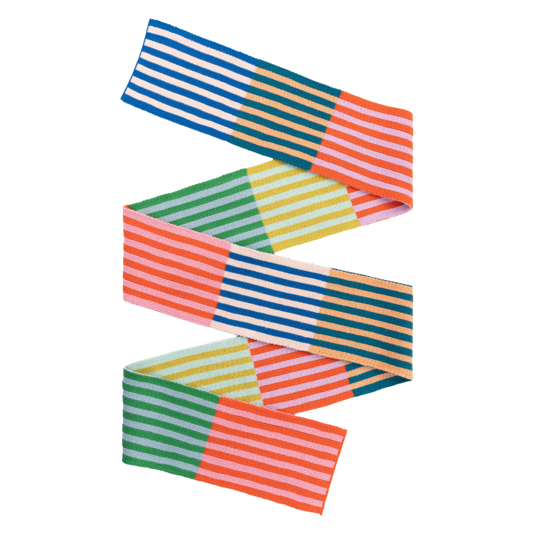 Colorblock Stripe Skinny Scarf