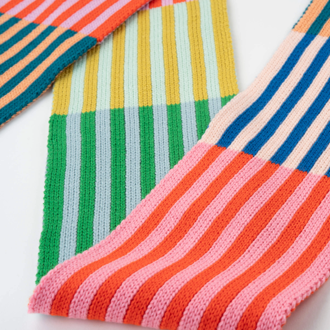 Colorblock Stripe Skinny Scarf