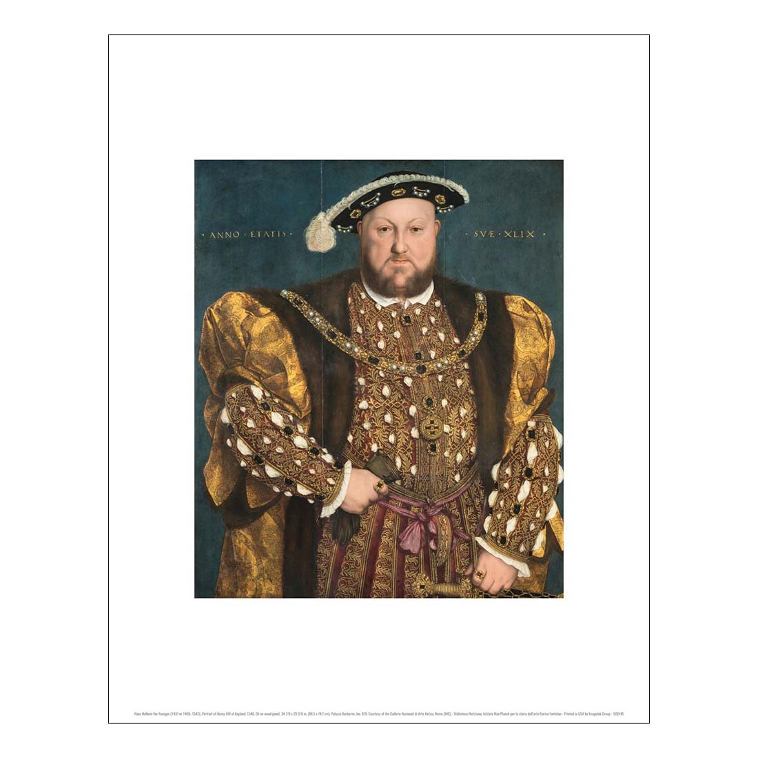 Hans Holbein the Younger Portrait of Henry VIII of England Print