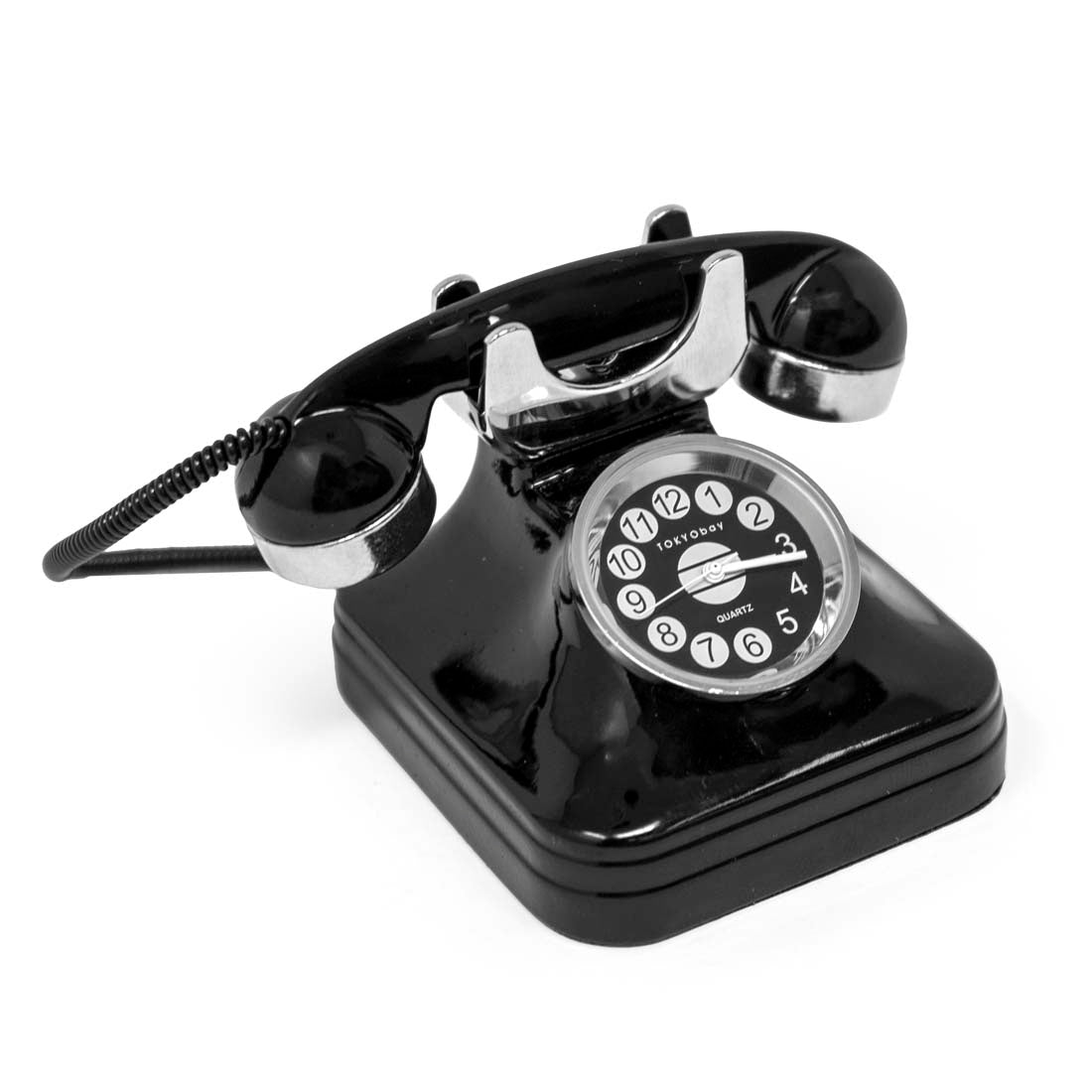Vintage Black Telephone Clock