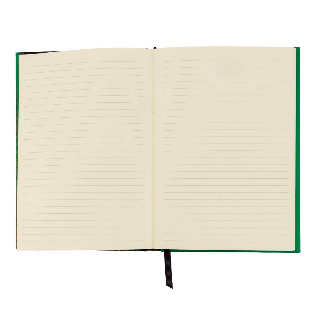 Notebook with a painting of three people on the cover, featuring a man and two women in formal attire.