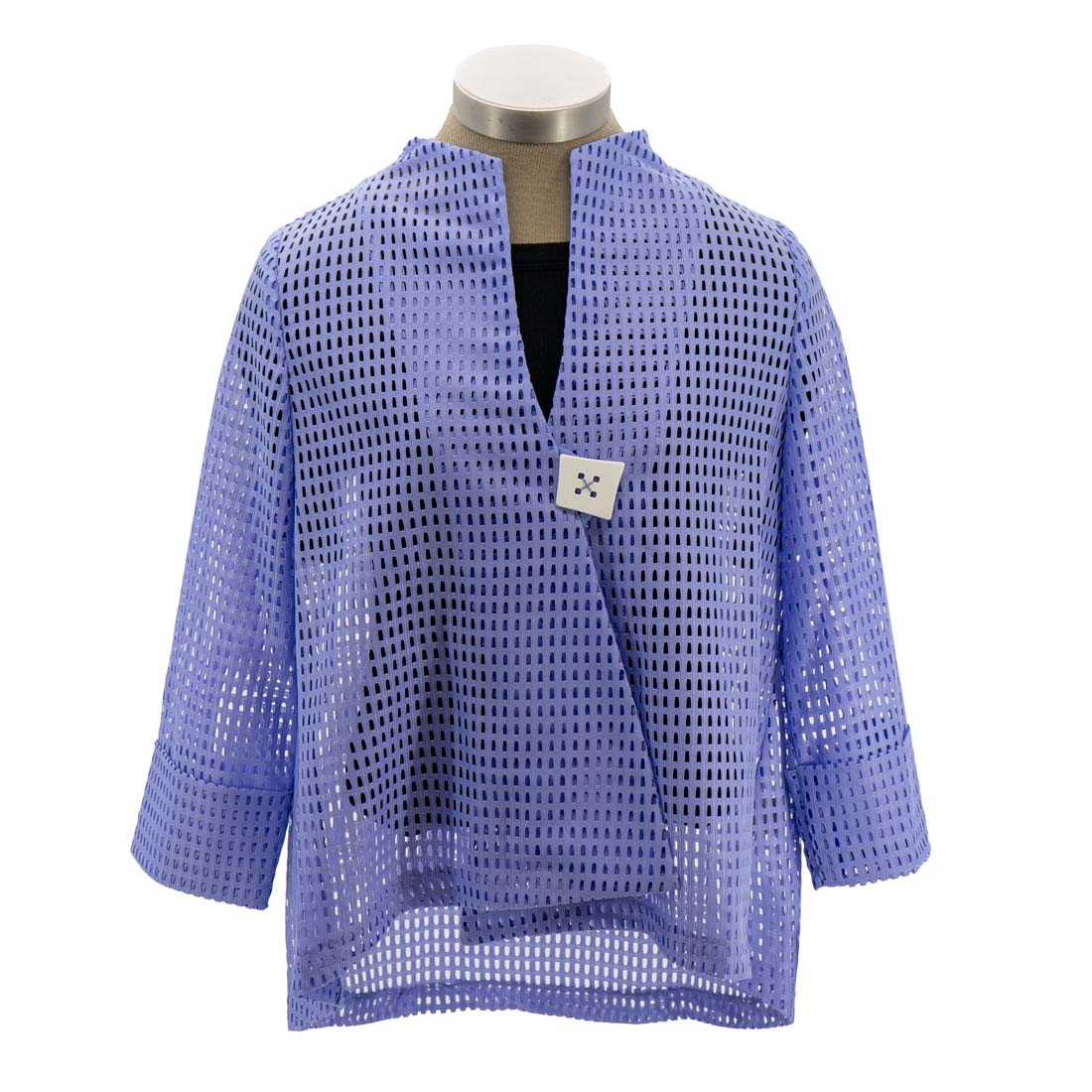 Periwinkle Mesh One Button Jacket