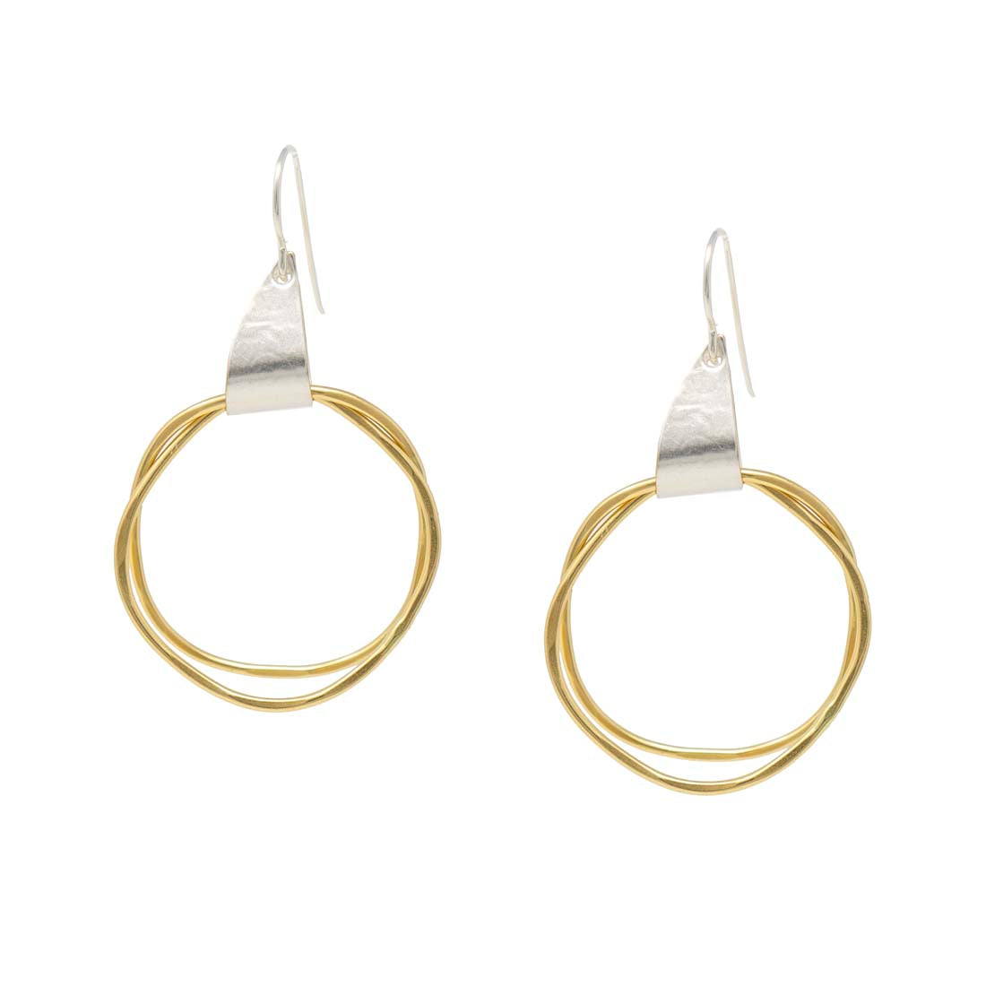Brass Organic Circle Earrings