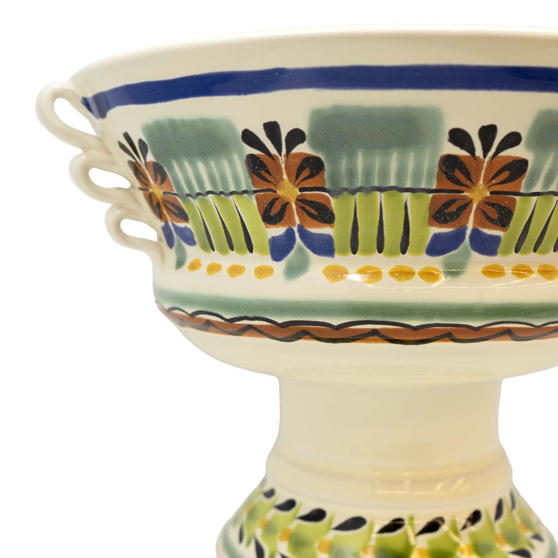 Fruit &amp; Gallos Handled Ceramic Vase