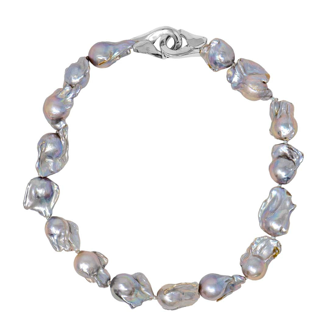 Grey Baroque Pearl Statement Necklace