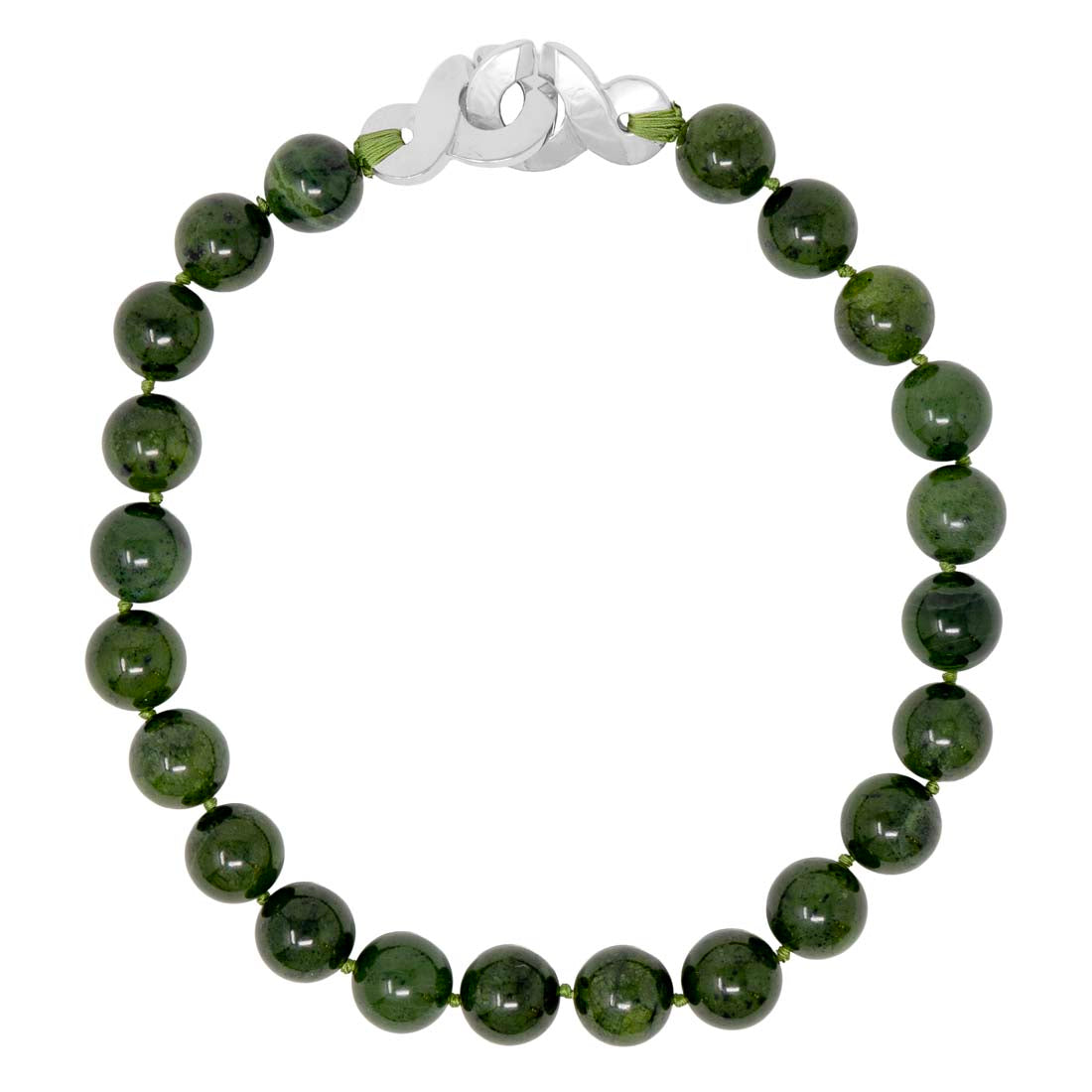 Green Nephrite Jade Bead Statement Necklace