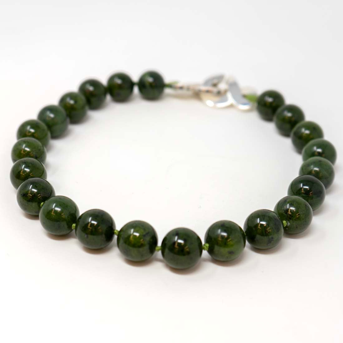 Green Nephrite Jade Bead Statement Necklace