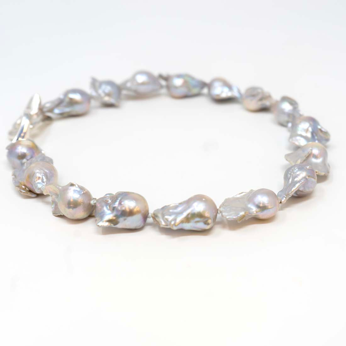 Grey Baroque Pearl Statement Necklace