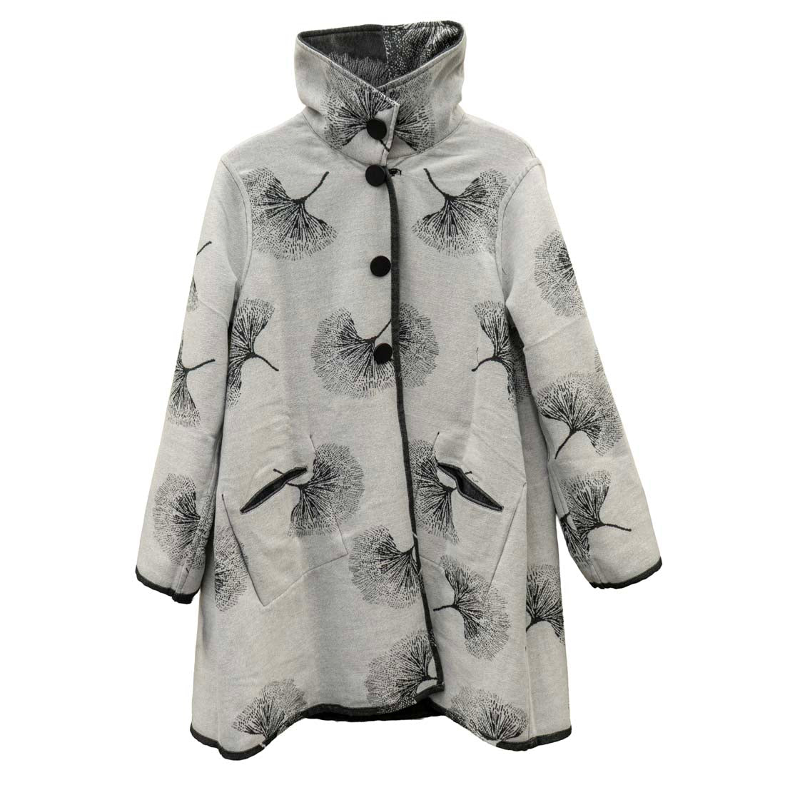 Gingko Black & White Reversible Sweater Coat