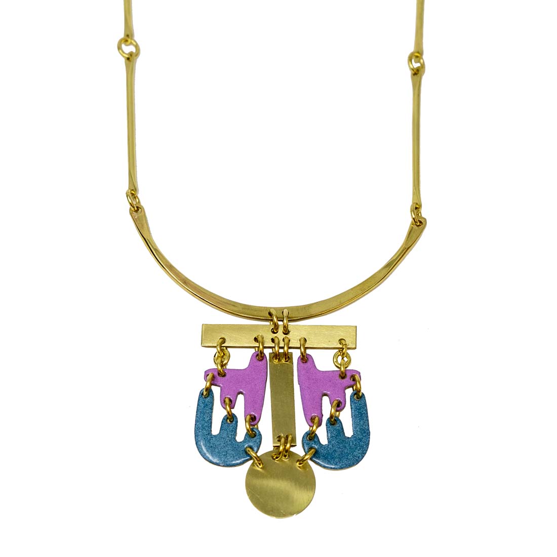 Neckring Mural Brass &amp; Enamel Necklace