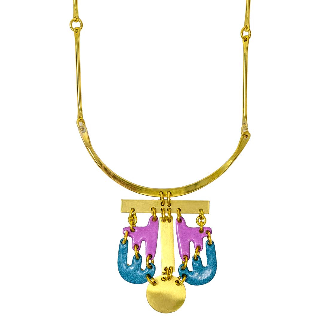 Neckring Mural Brass &amp; Enamel Necklace