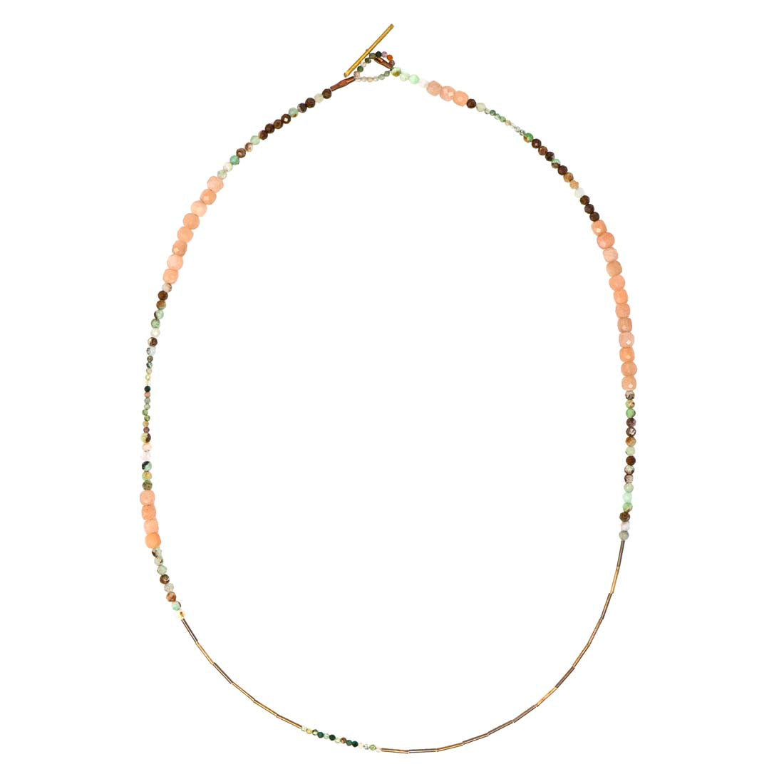 Peach Moonstone &amp; Chrysoprase Bead Neacklce