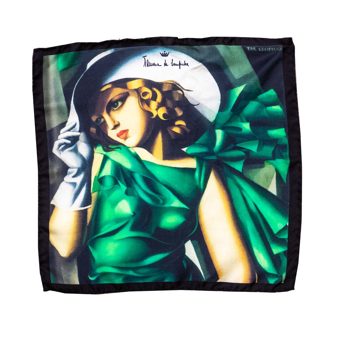 Tamara de Lempicka Young Woman in Green Silk Pocket Square