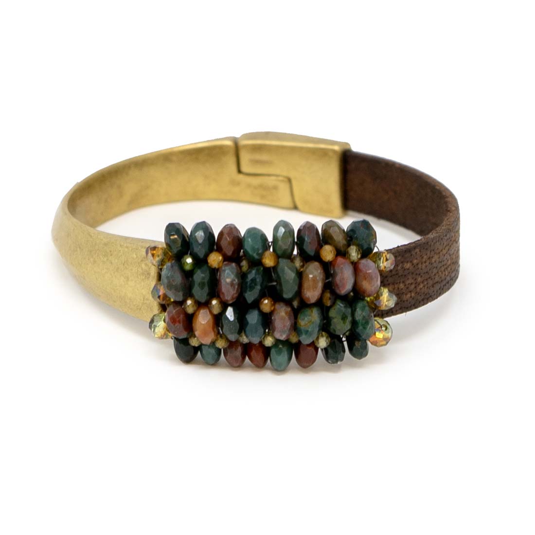 Bloodstone Leather Bracelet