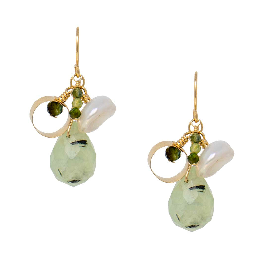 Green Rutilated Prehnite Earrings