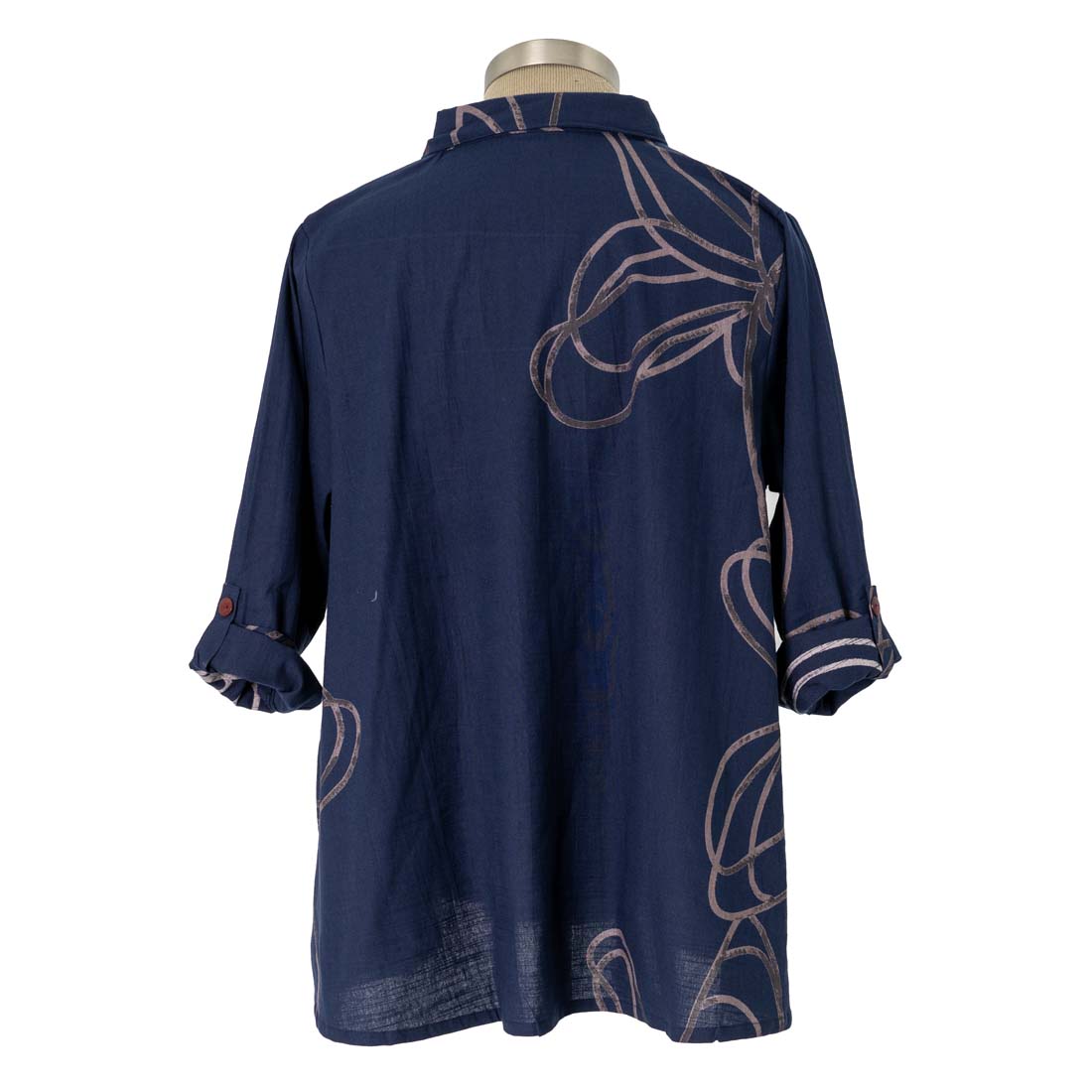 Dark Blue Floral Printed Shirt