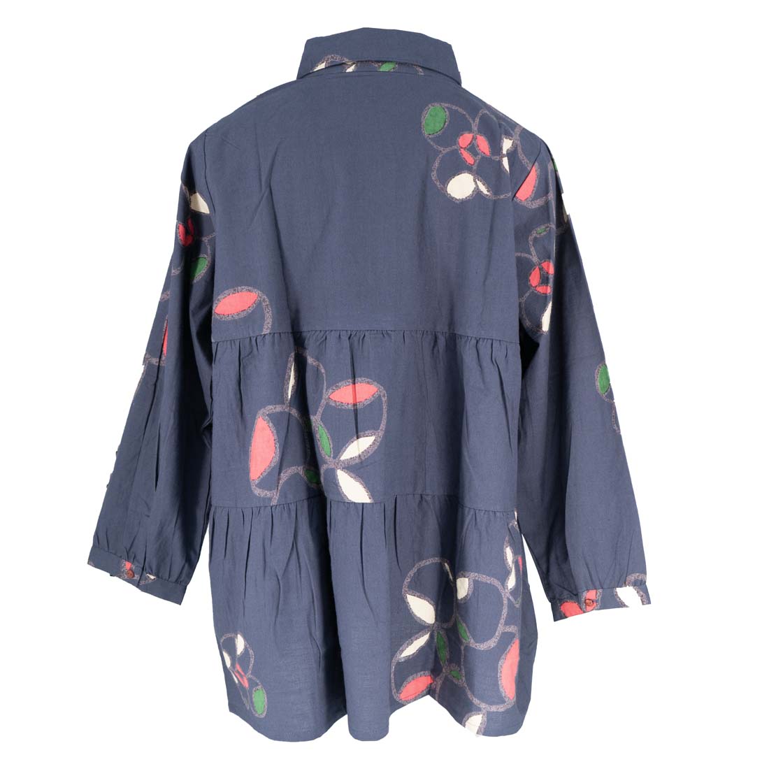 Winter Flowers Print Gathered Shirt