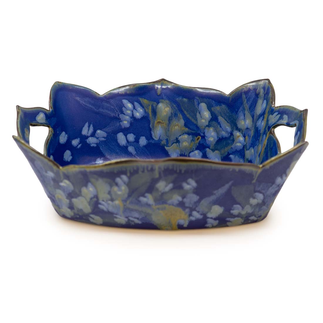 Blue Lotus Ceramic Basket