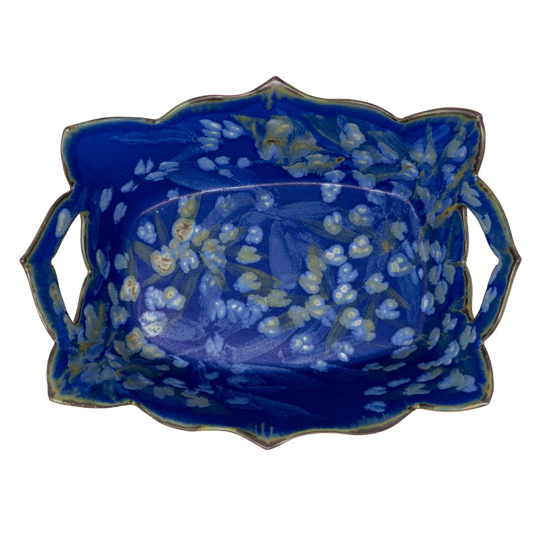 Blue Lotus Ceramic Basket