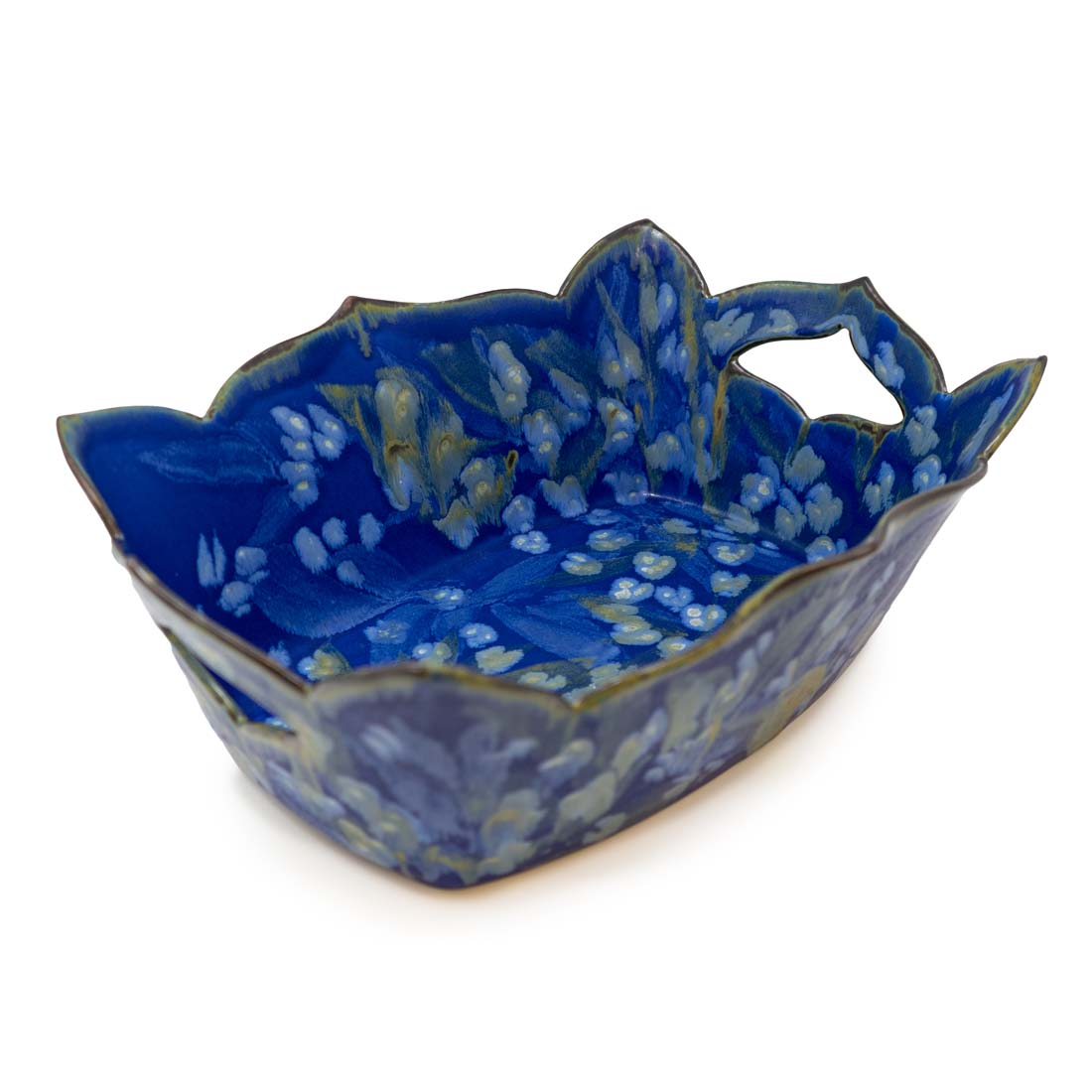 Blue Lotus Ceramic Basket