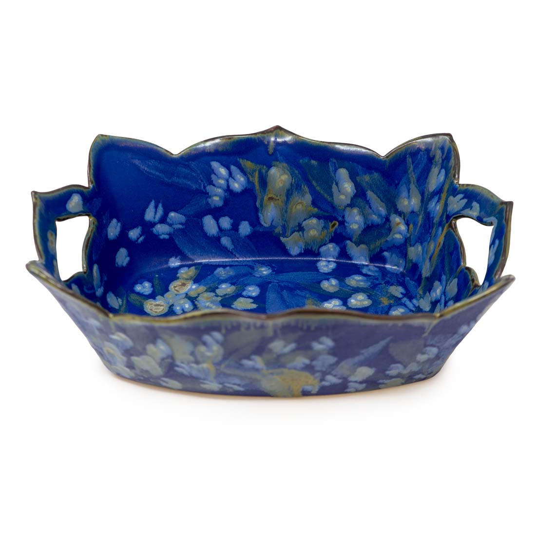 Blue Lotus Ceramic Basket