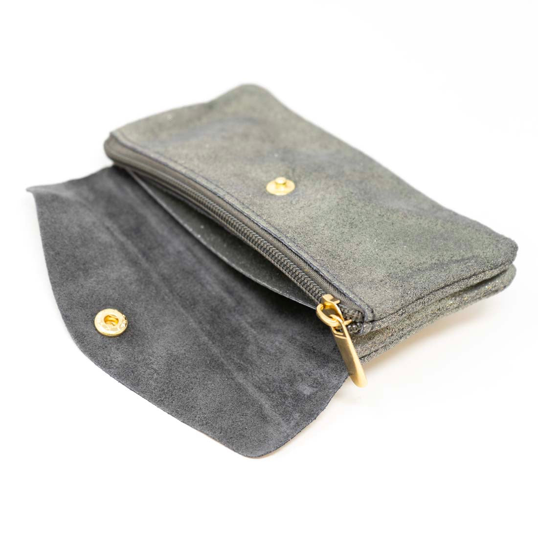 Italian Glitter Suede Leather Wallet